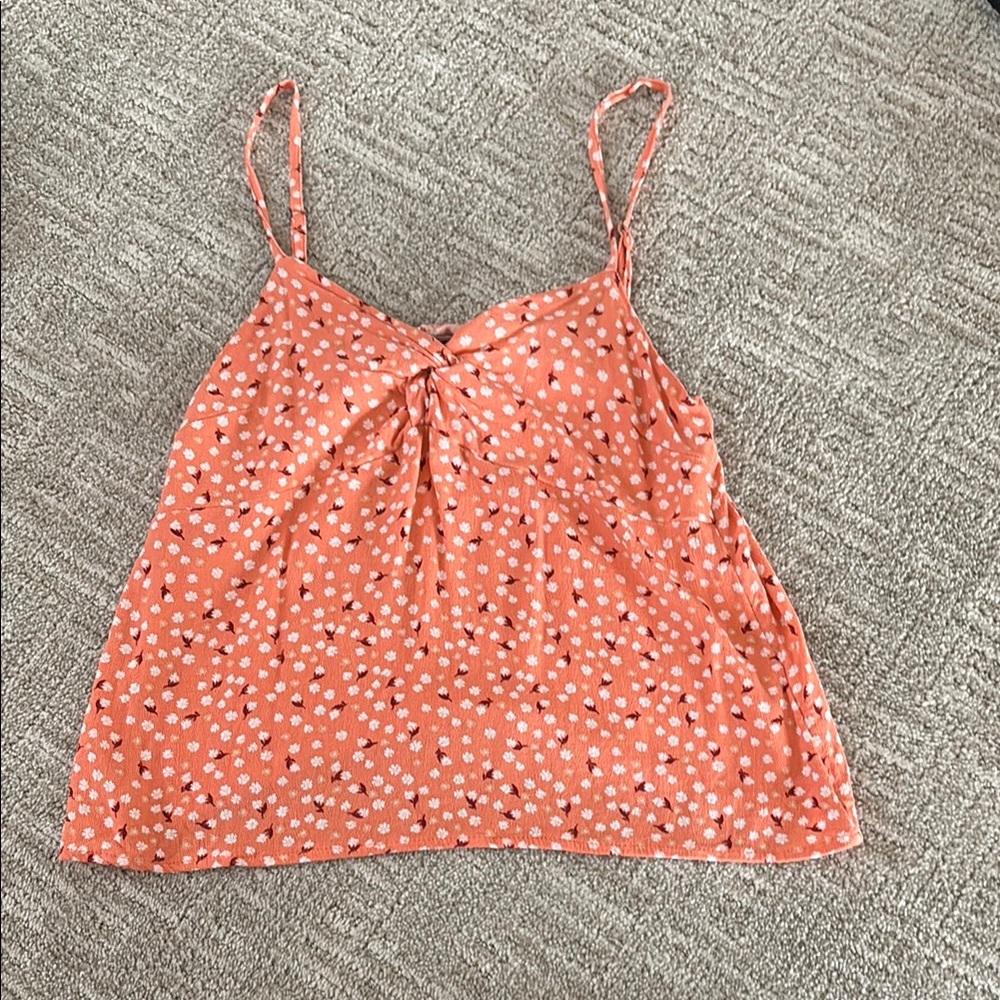 SO Orange Sleeveless Camisole with Tie Front